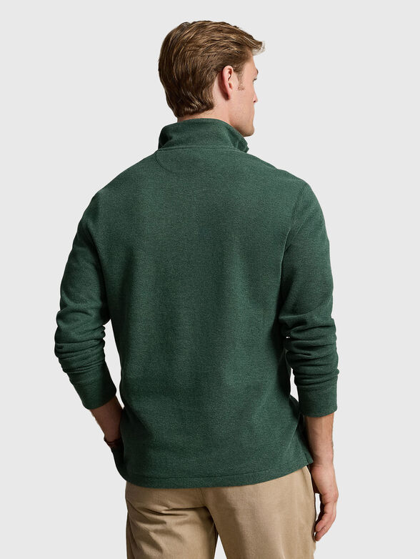 Green sweater with a zipper on the collar - 3