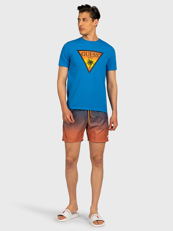 Cotton t-shirt with triangle logo - 4