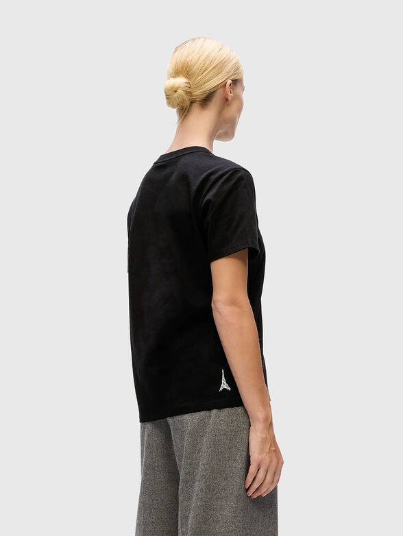 Black organic cotton T-shirt with print - 3