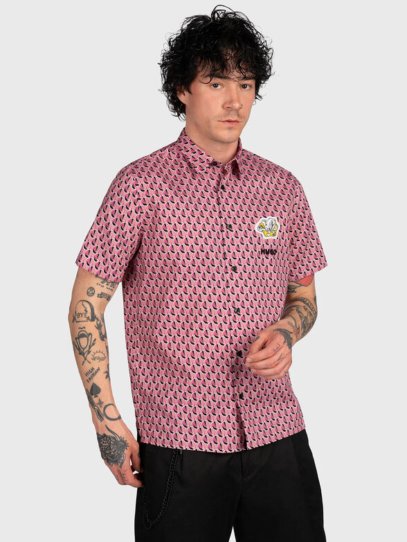 Pink shirt with accent back - 1