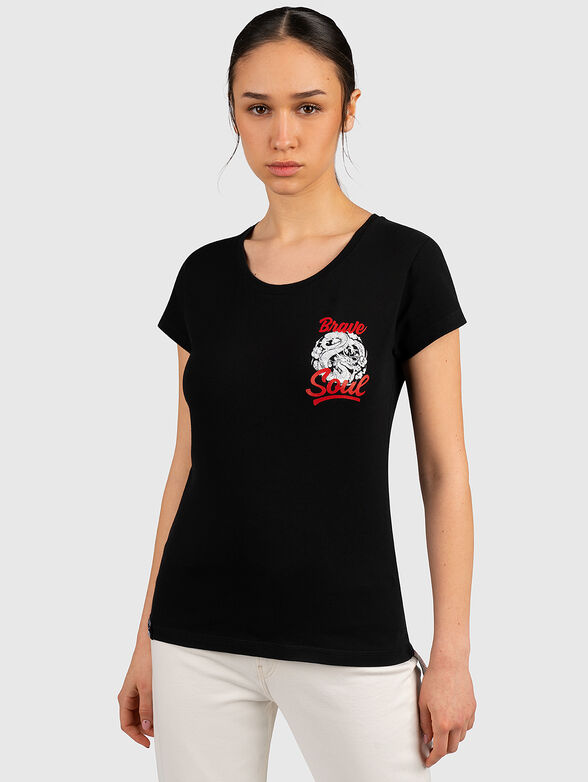 TSL040 black T-shirt with accent prints - 1
