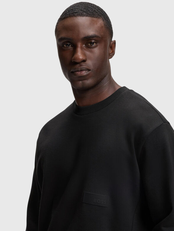 Black sweatshirt with logo detail - 4