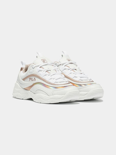 RAY M White sneakers with rose gold accents - 2