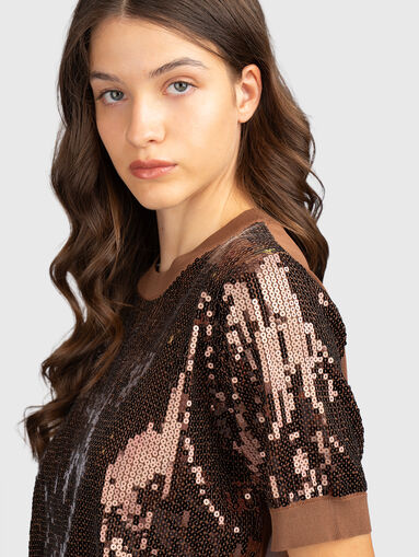Blue sequined sweater - 4