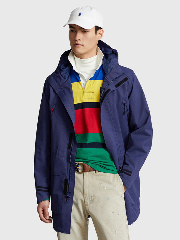 Dark blue hooded coat  - 1