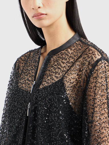 Sheer jacket with sequins - 4