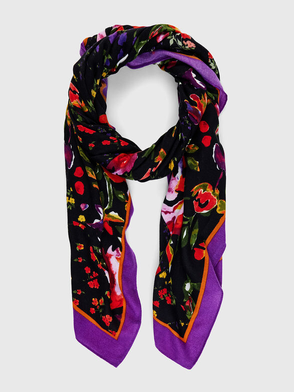 Scarf with floral print - 0