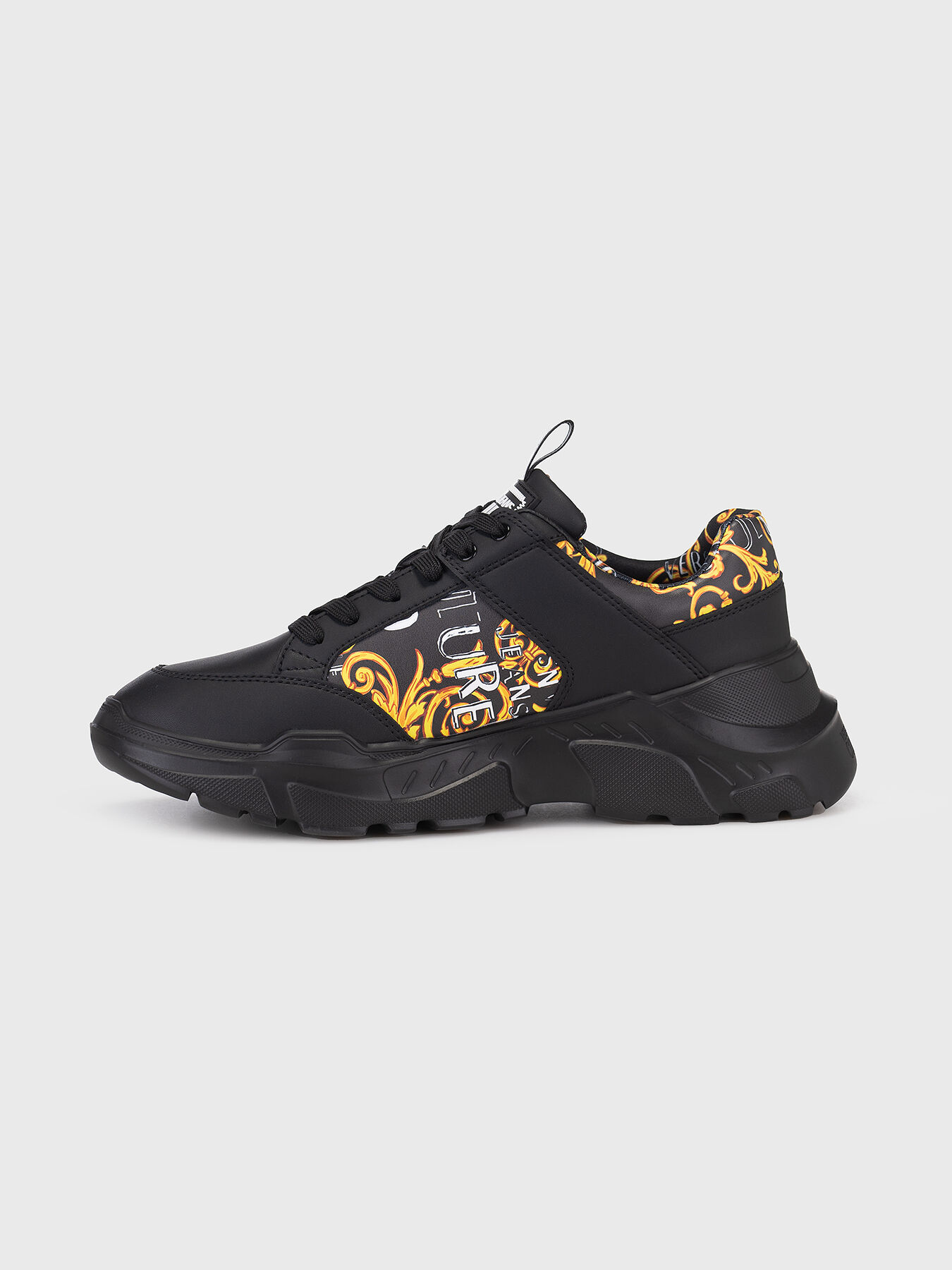 SPEEDTRACK black sports shoes with print brand VERSACE JEANS