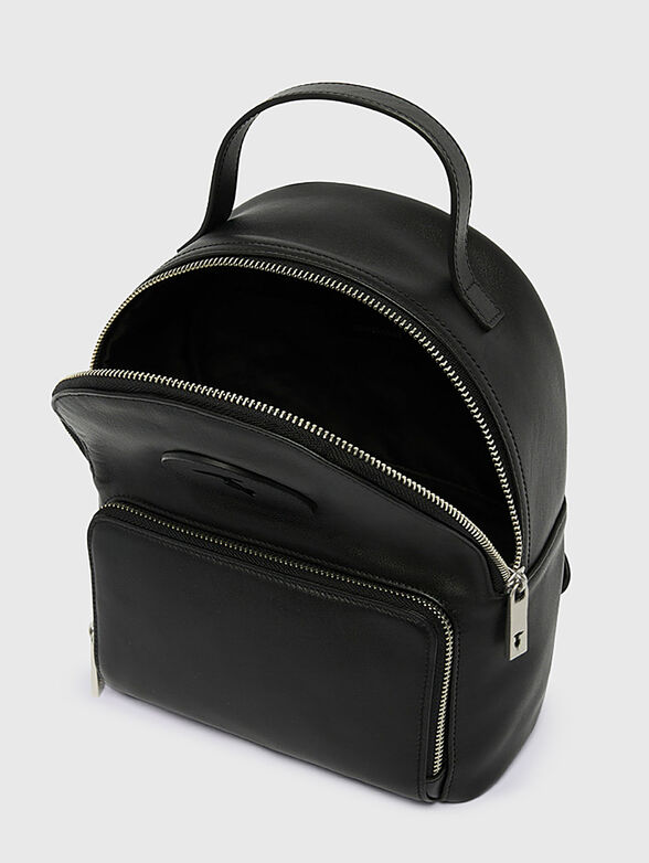 Leather backpack with logo accent - 2