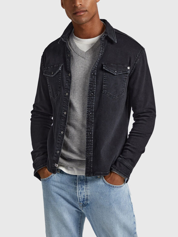 NEW JEPSON denim shirt in black color - 1