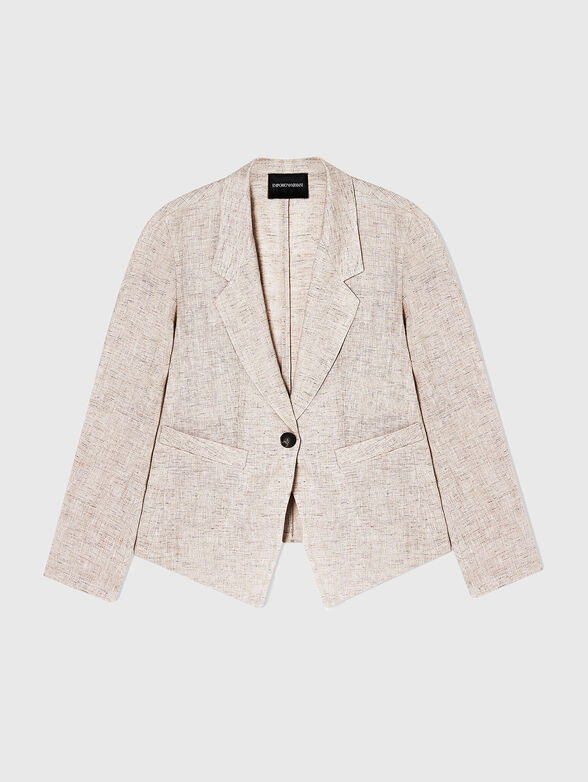 Linen blazer with ties at the back - 1