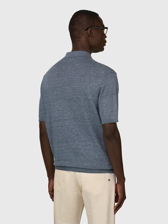 Knitted cotton and linen polo shirt - 3
