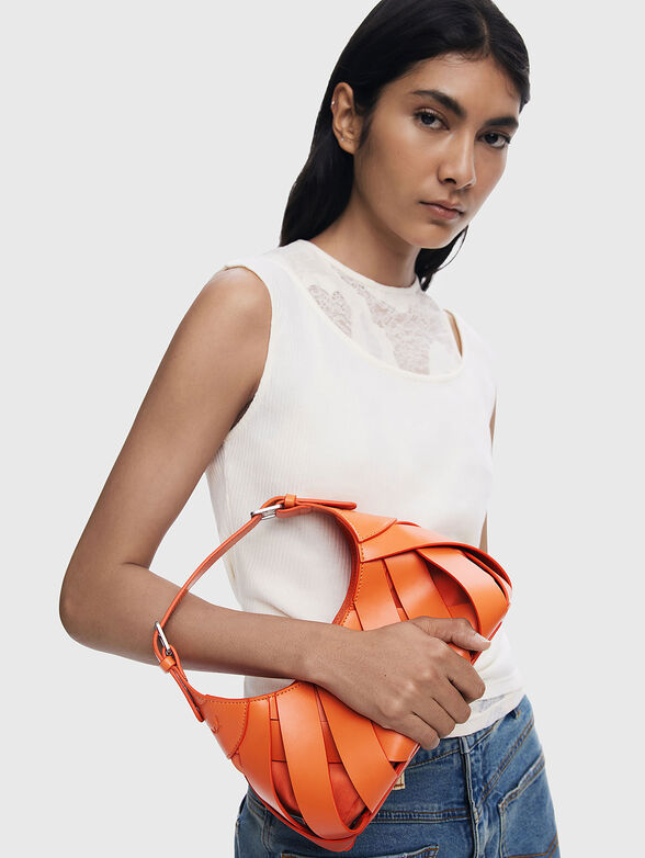 Orange bag with braided effect - 2