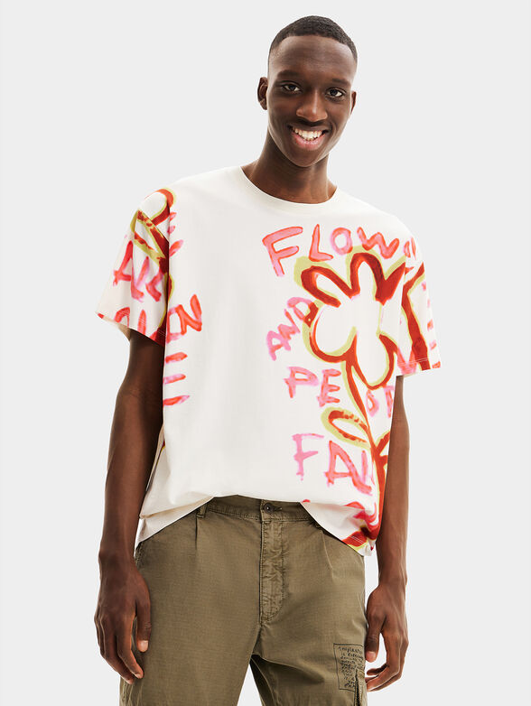 SIMON T-shirt with floral accent - 1