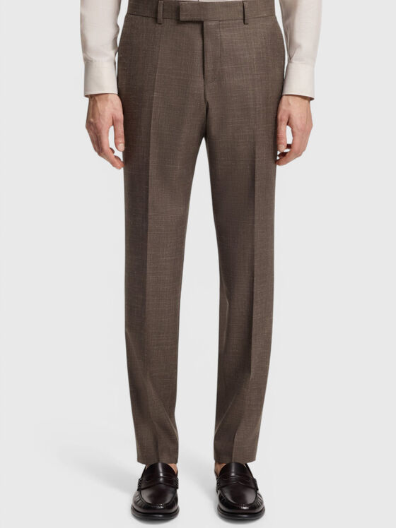 Панталон от вълнен и копринен бленд - 1