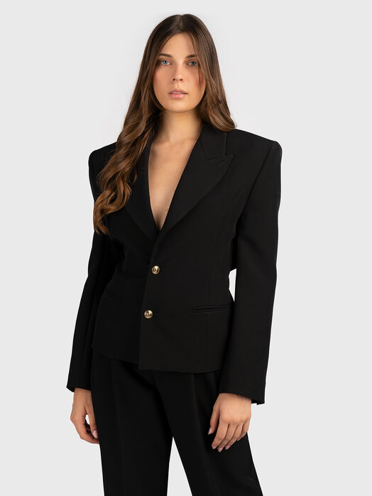 Blazer with accented corset back
