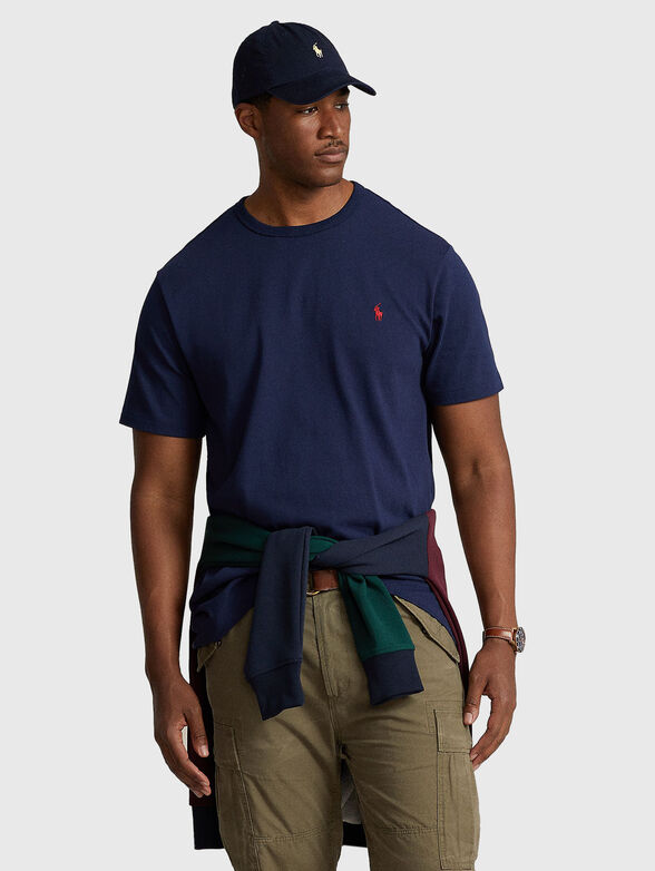 Cotton T-shirt with logo embroidery - 1