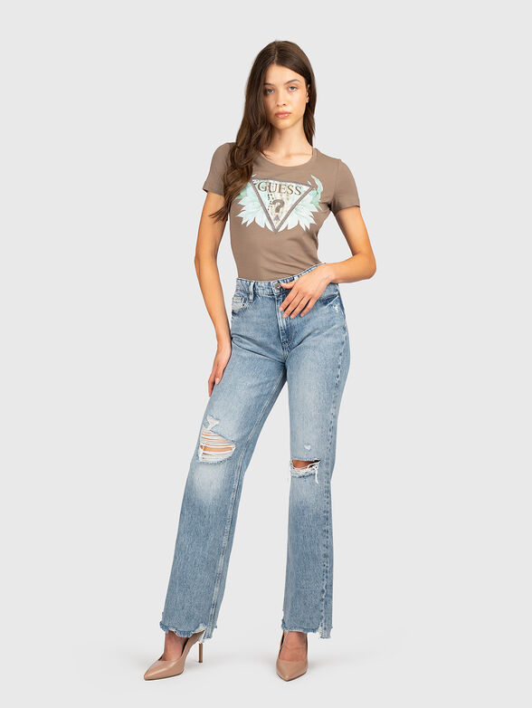 T-shirt with a triangular logo and rhinestones - 2