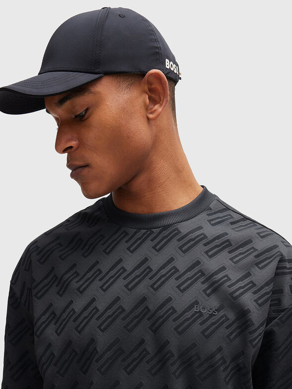 Grey T-shirt with embossed logo - 4