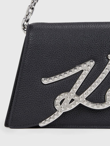 K/SIGNATURE eyelets leather shoulder bag - 4