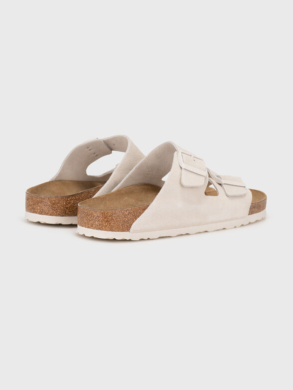 ARIZONA white suede slippers - 3