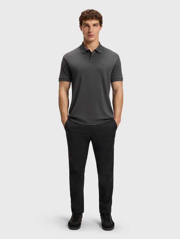 Grey polo shirt with logo - 2