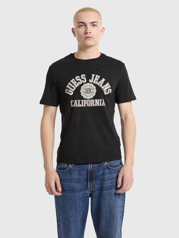 Black T-shirt with logo print - 1
