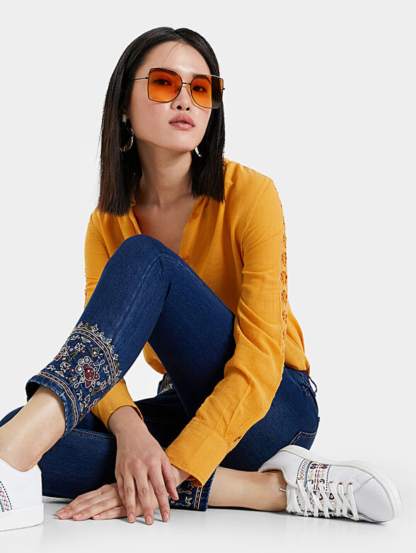 Embroidered slim jeans - 4