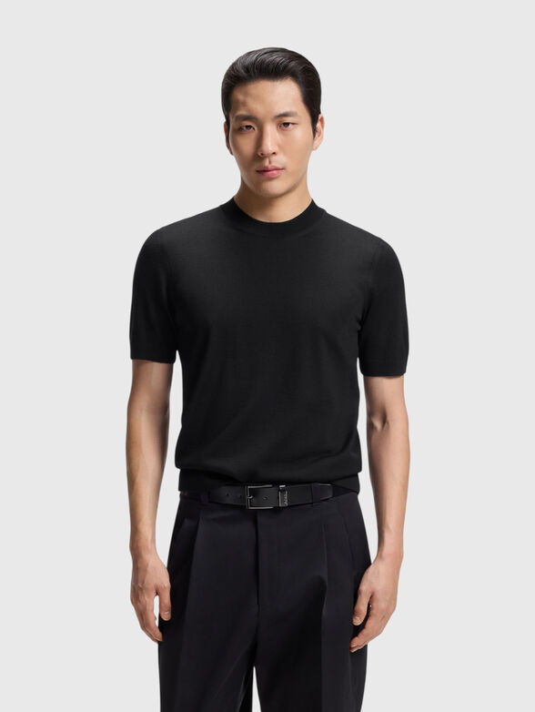 Short-sleeved wool sweater - 1