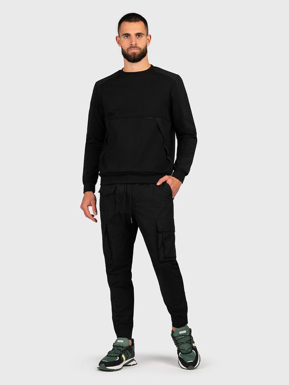 Black sweatshirt from cotton blend - 2