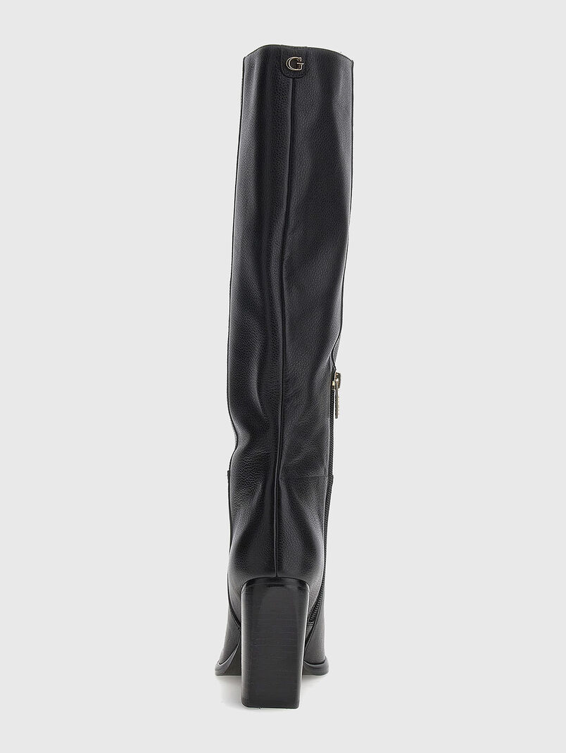 LANNIE black genuine leather boots - 3