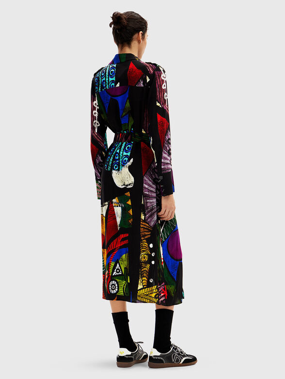 Long dress with print and belt - 2