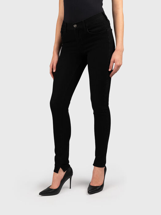 Black skinny jeans with slit