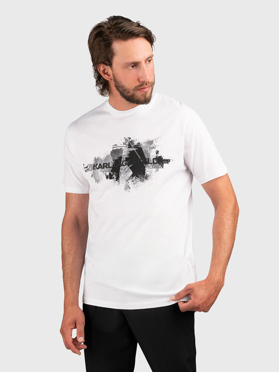 T-shirt with abstract print in black - 1