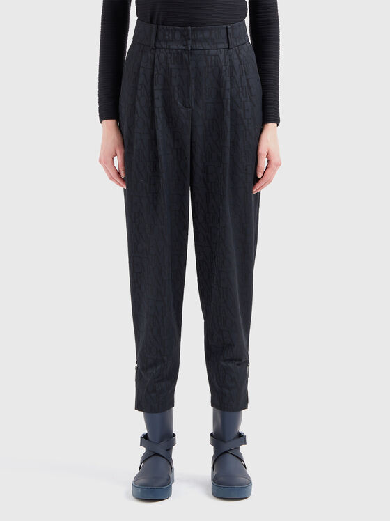 Панталон с висока талия и принт - 1