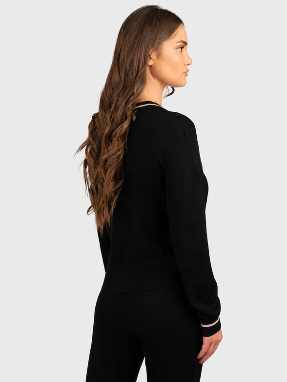Black cardigan with golden accents - 2