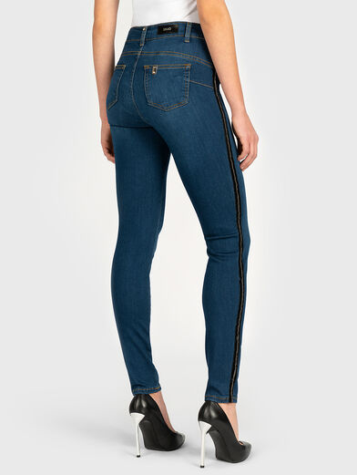 High waist skinny jeans with crystals - 2