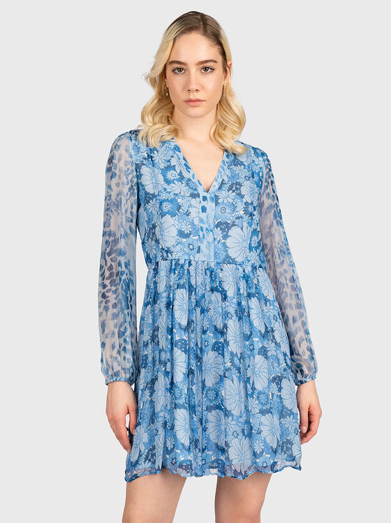 Dress with blue floral print - 1