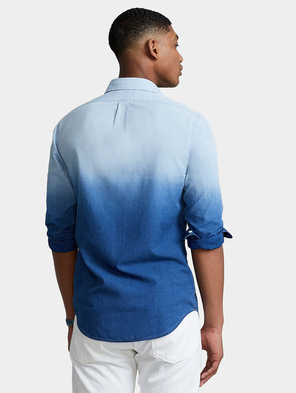 Cotton shirt with ombre effect - 3