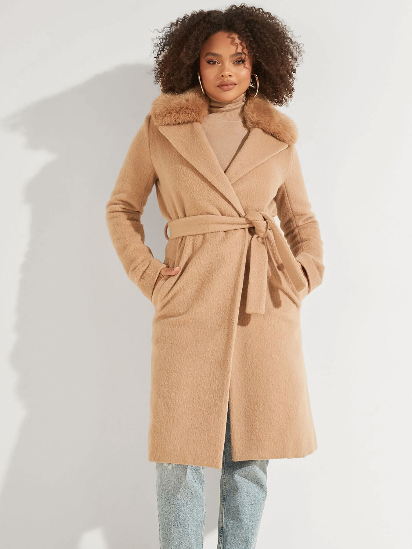 Guess wrap coat clearance