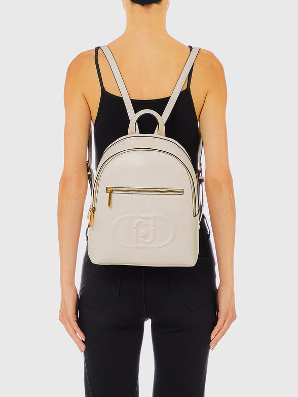 Black backpack with embossed logo  - 2