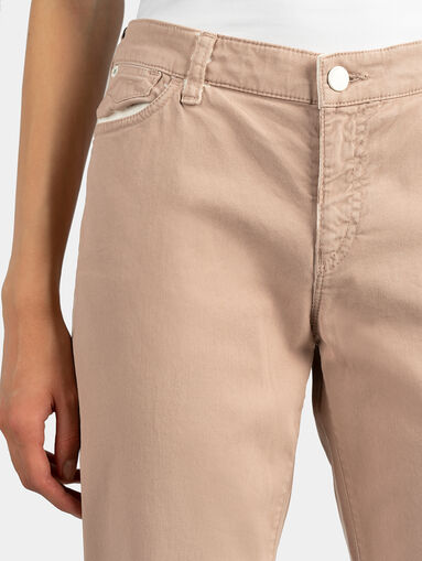 Pink jeans with white accents - 5