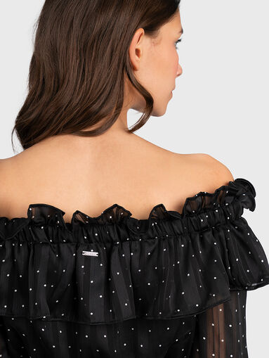 Black dress with polka dot print - 3