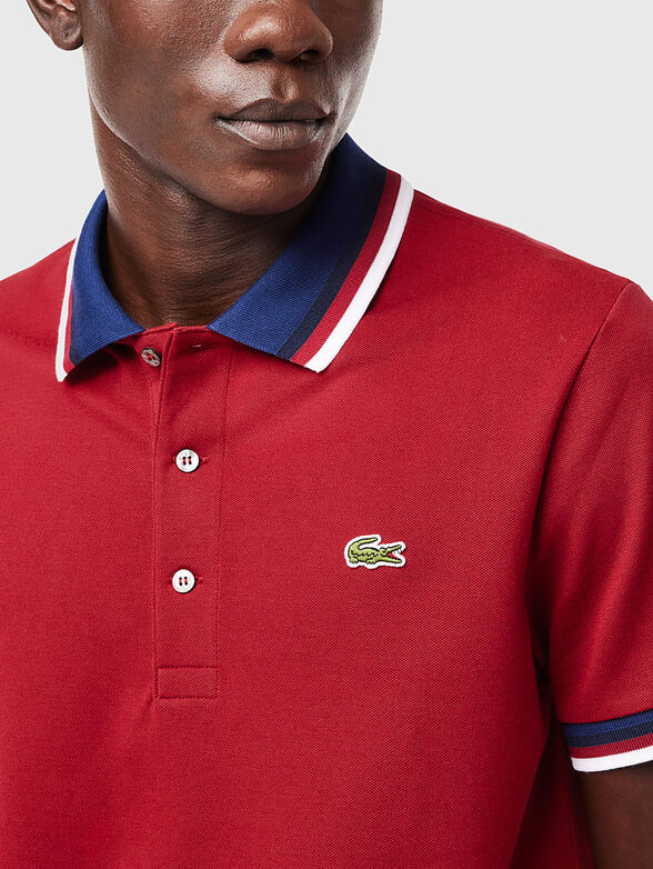 Black polo shirt with contrast collar - 4