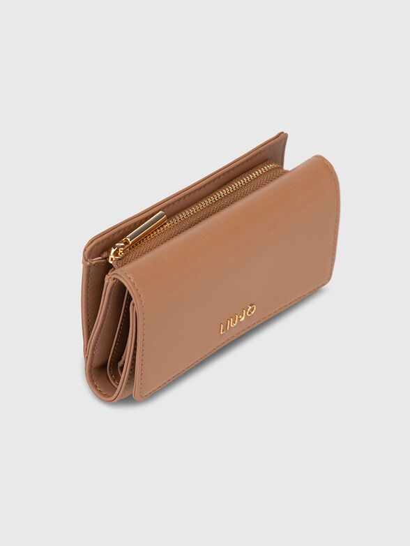 Beige wallet with golden logo - 4