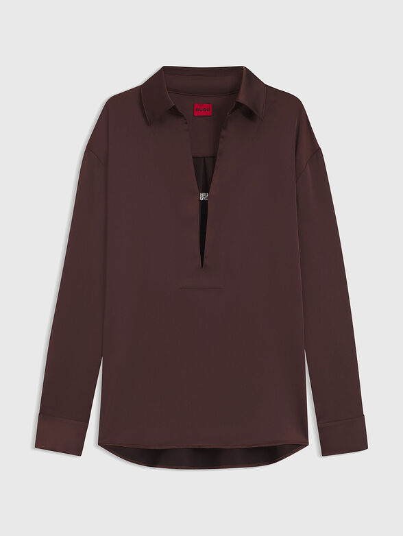 Satin V-neck shirt - 6