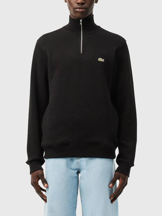 High neck zipped interlock sweatshirt - 1