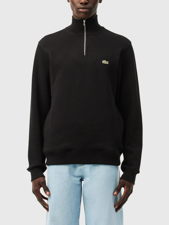 High neck zipped interlock sweatshirt - 1