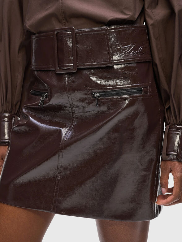 Patent faux leather skirt - 3