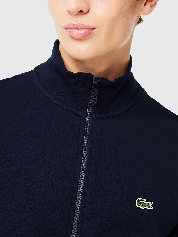 Black sweatshirt with zip and logo detail - 4